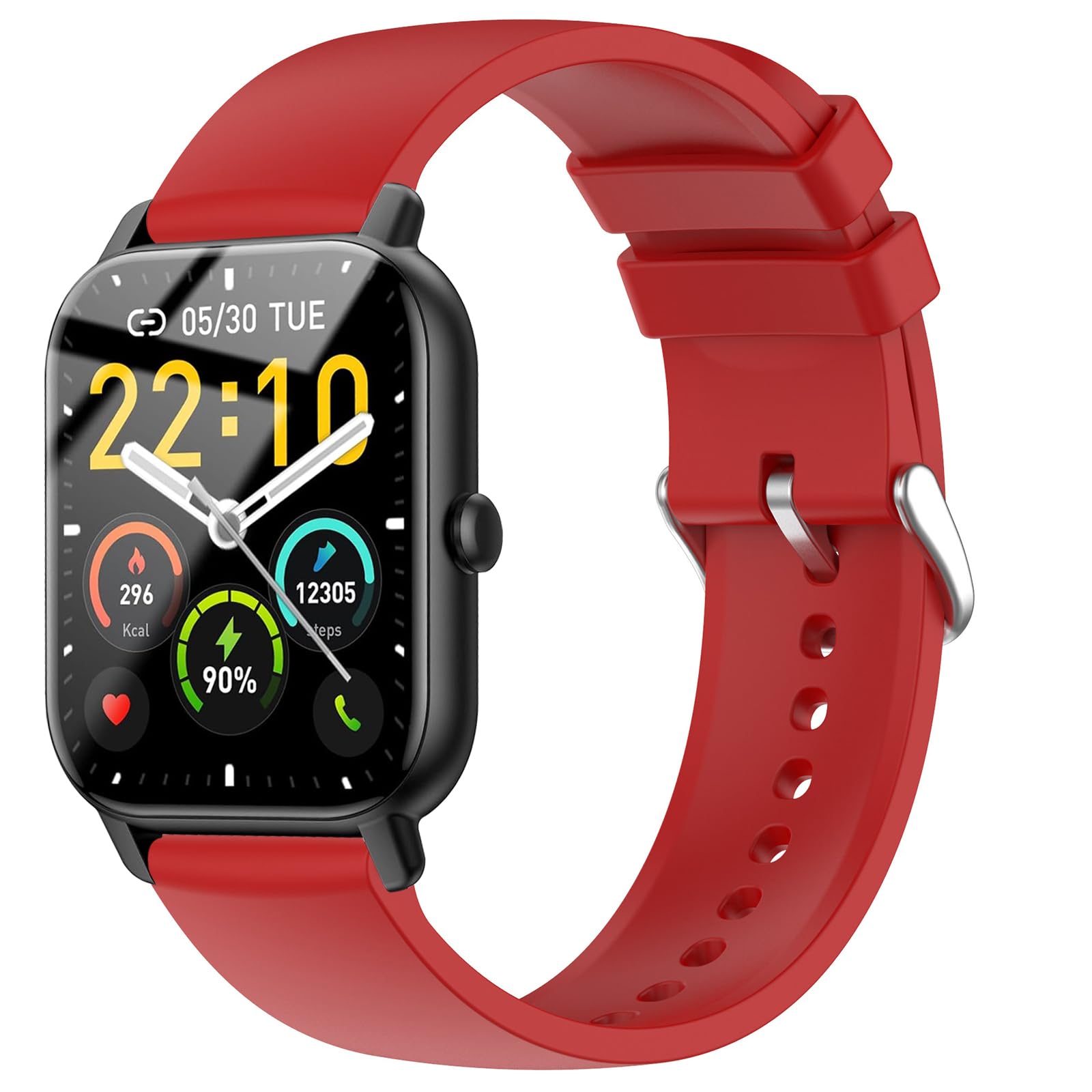 SUGARJAR Strap For Nerunsa P66D,22mm Silicone Band for Donerton T50S,T50H,Popglory P66,ENOMIR IDW19/LW51/LW11,TOOBUR IDW13/IDW16/IDW19/BW01,uaue T50S,Narcid P95/P66,TUYOMA LW36,WeurGhy Y6