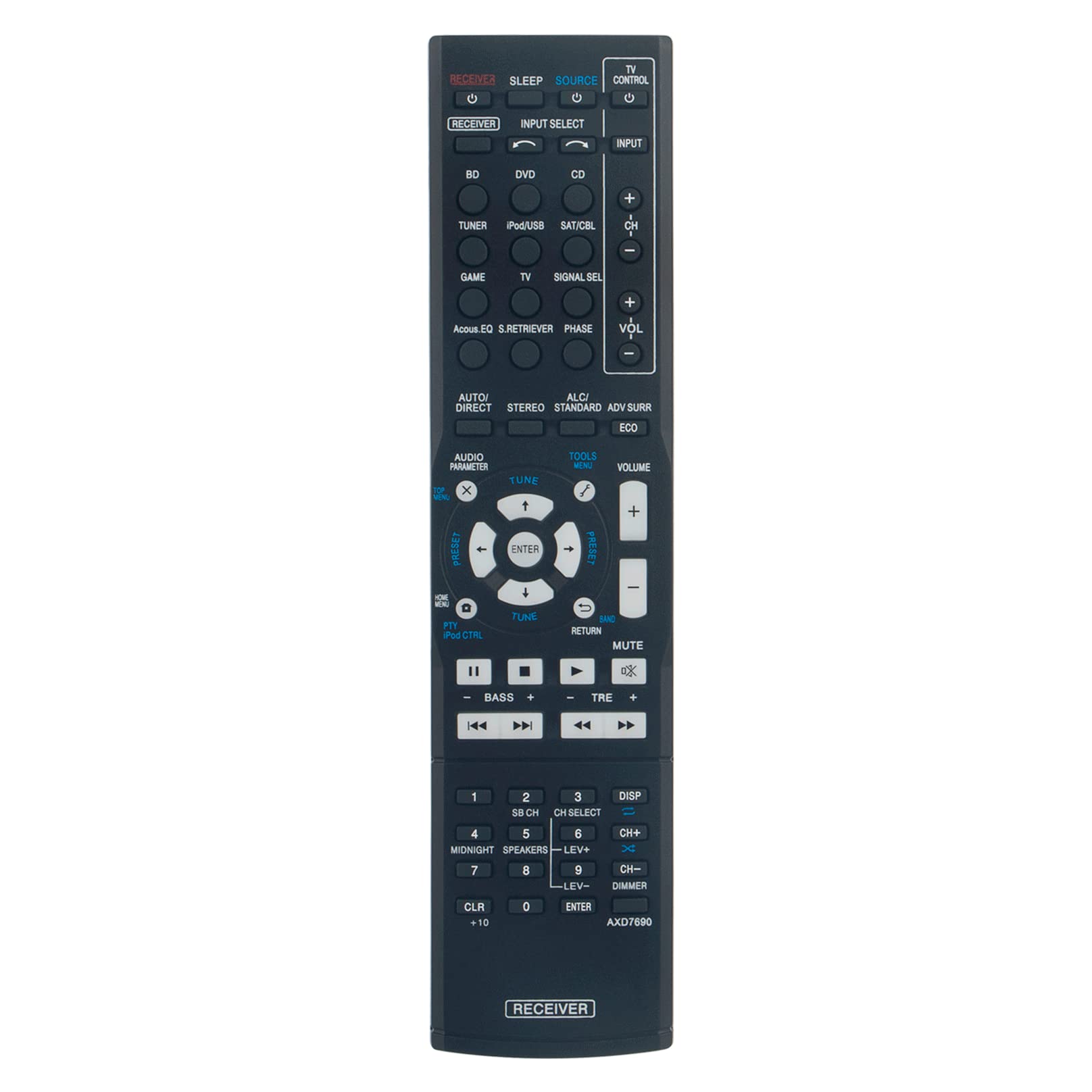 VINABTY AXD7690 Remote Control Replaced fit for Pioneer Home Theater AV Receiver VSX-322-K VSX-827-K VSX-1122-K VSX-922-K VSX-523-K VSX-822-K VSX-421-K VSX-322-K VSX-522-K VSX423 VSX323K