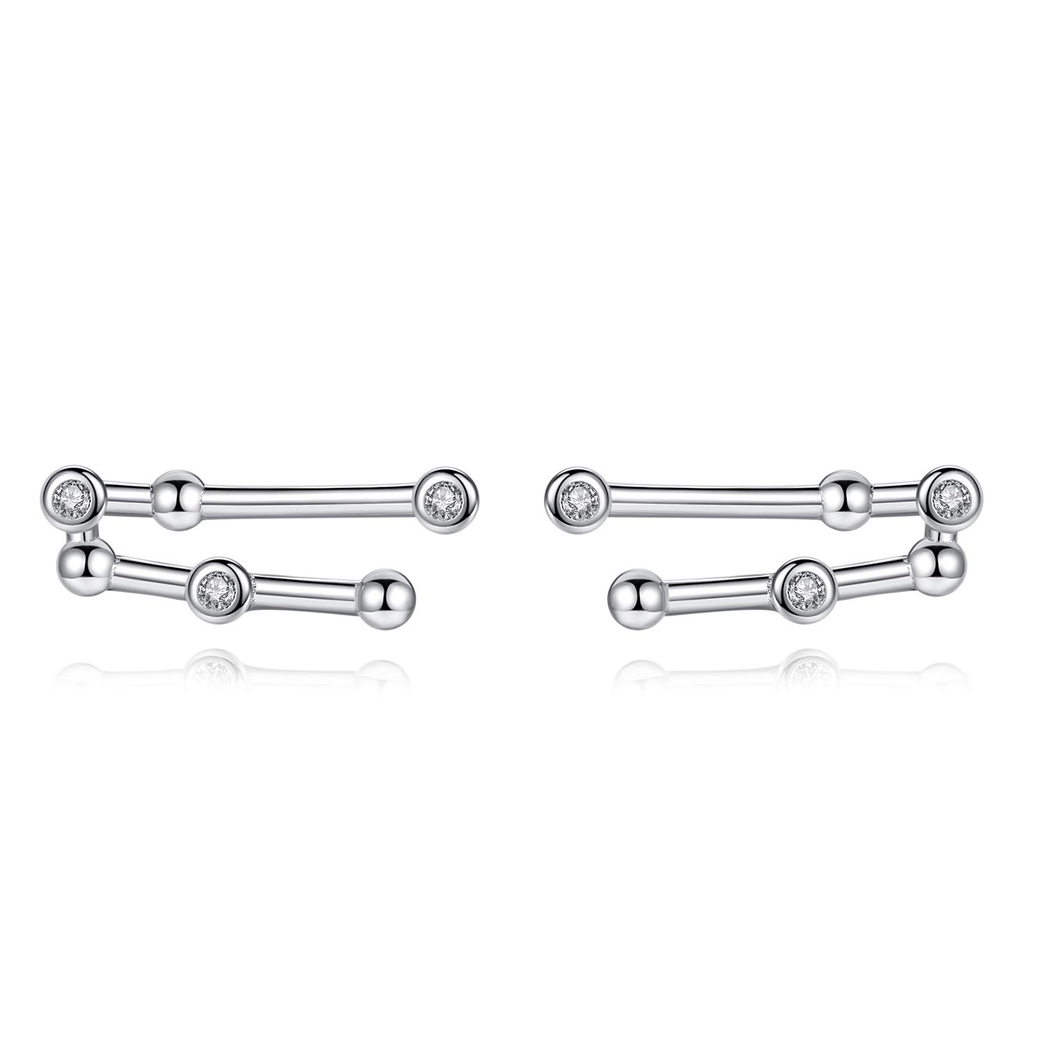 VIKI LYNN Women Girls 925 Sterling Silver CZ Taurus Zodiac Constellation Earrings