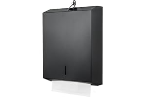 GORLARY Paper Towel Dispenser Wall Mount Commercial c fold Multifold Trifold, Touchless Hand Towel Dispenser with Lock, (Matte Black)