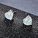 Adeser Jewelry Womens White Opal 925 Best Friend Engagement Wedding Silver Heart Stud Earrings for Girls