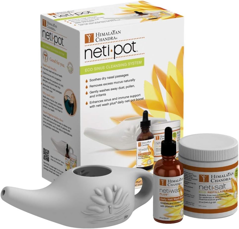 Himalayan Chandra ECO Neti Pot Complete Sinus Cleansing System Starter Kit: Health & Personal Care