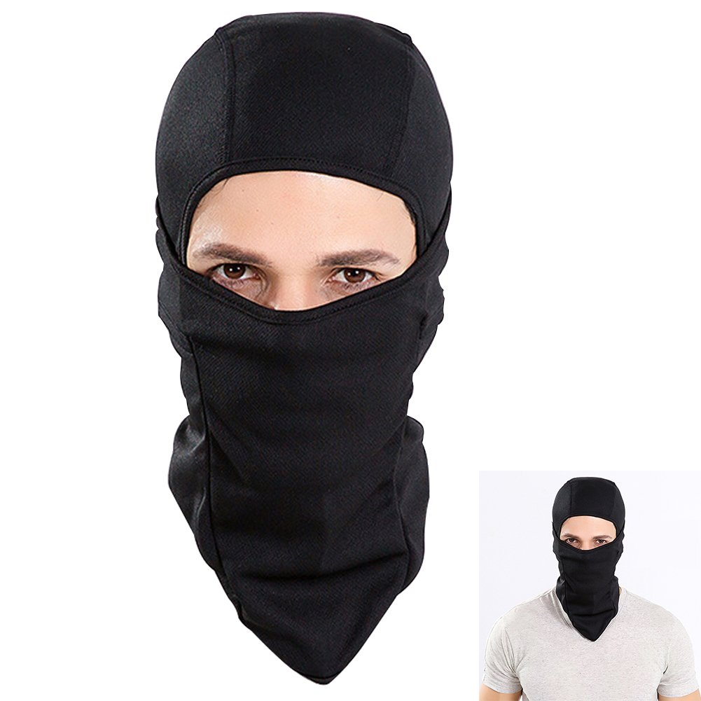 Cagoule Moto Balaclava, Face Cou Masqu Jeu de Plein Air et Sport Cagoule Anti Froid (Noir)