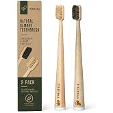 Boar Bristle &amp; Horsehair Bamboo Toothbrush 2 Pack, Plastic &amp; Nylon Free