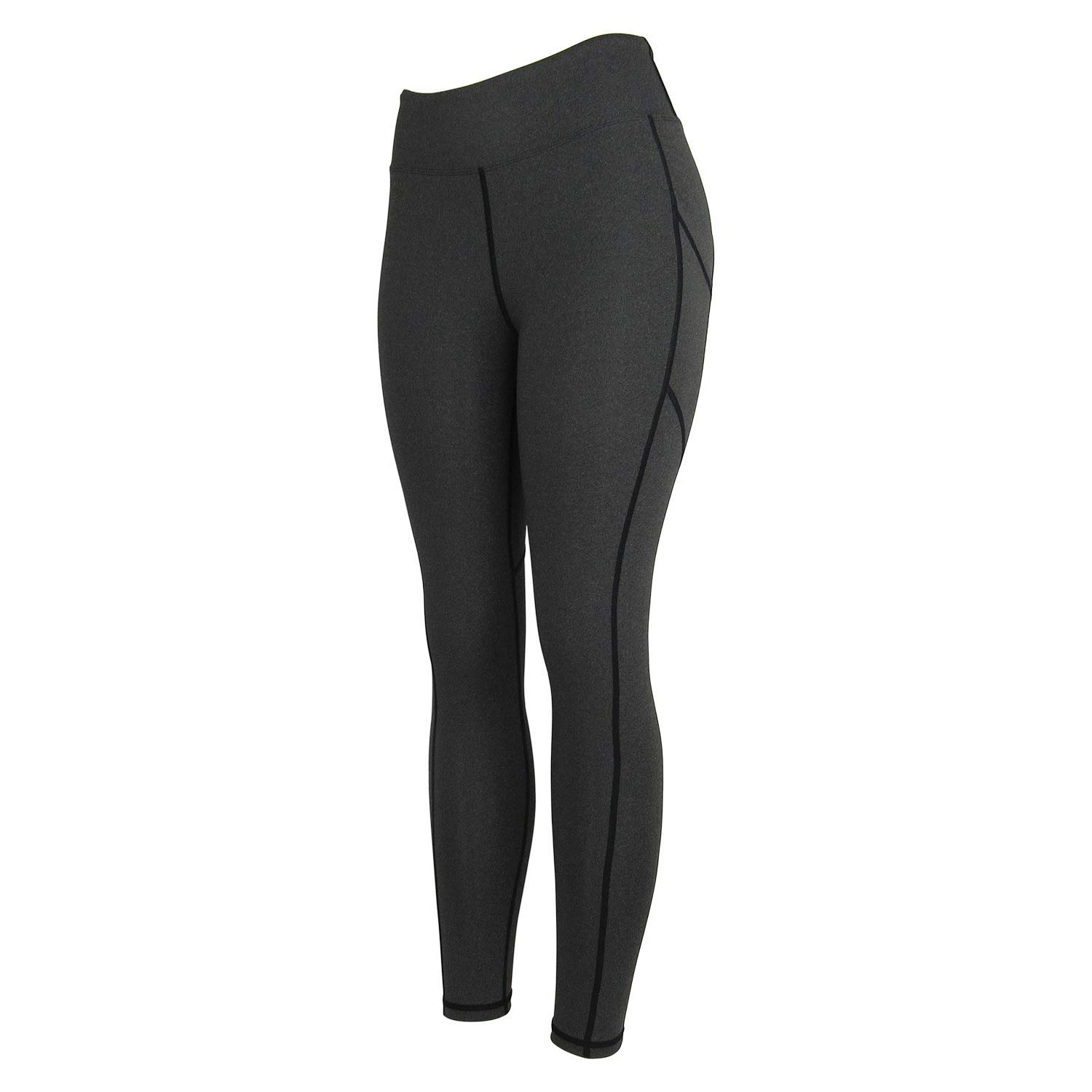 FCZDQ High Waist Yoga Pants with Pockets, Tummy Control, Workout Leggings for Women 4 Way Stretch Yoga Leggings (1020 Yoga Leggings 1 Piece: Dark Gray, X-Large (fits Like US 14-16))