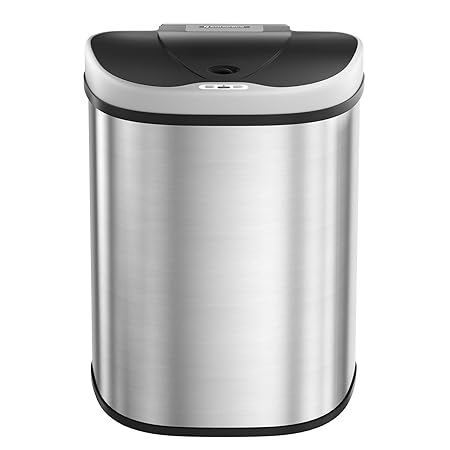 SONGMICS 70L Mülleimer mit Sensor, automatischer Abfalleimer, 2 x 35L Mülltrennsystem, Abfallbehälter mit 2 Fächern, berührun