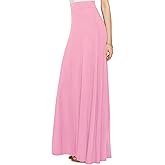 Lock and Love Women's Casual Comfy Stylish High Waist Flare Long Maxi Skirt – Available in Print & Solid Options