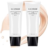 New Cosmetics Skin Tone Adjusting CC Cream SPF 50, Pre-makeup Primer Moisturizing Concealer for Brightening Skin Tone (Natural, 2PCS)