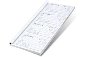 SUREFORU Receipt Book with Carbon Copies, Rent Receipt Book for Small Business, 2-Part Carbonless, 200 Sets per Book, 4 Receipts per Page