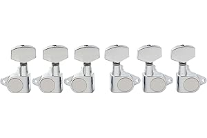 Musiclily 3+3 Epi Style Guitar Sealed Tuners Tuning Keys Pegs Machine Head Set for Electric or Acoustic Guitar, Big Button Chrome