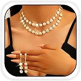 Aukmla Rhinestone Bridal Wedding Jewelry Sets Crystal Choker Necklace Earrings Set Prom Formal Jewelry for Women