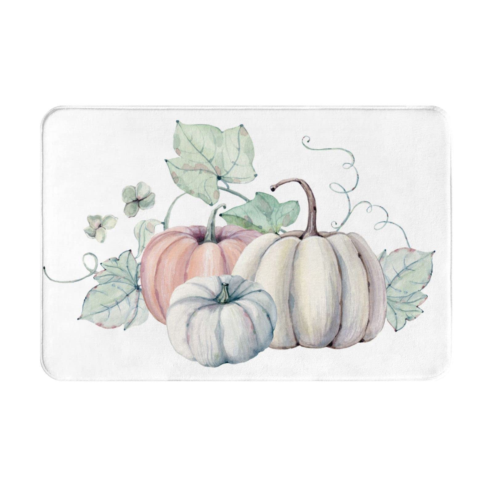 Photo 1 of Bath Mat Pumpkin Autumn Fall Thanksgiving Day for Bathroom Shower Rug Memory Foam Non Slip Floor Small Carpet Soft Light Absorbent Washable Home Hotel Decor 15.7 X 23.6 inch