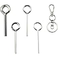 YHXiXi 5IN1 Ring Allen Wrench Set - 5/64" 1/8" 5/32" 7/32" Allen Key Door Keys with 1 Keychain for Push Bar Panic Exit Device