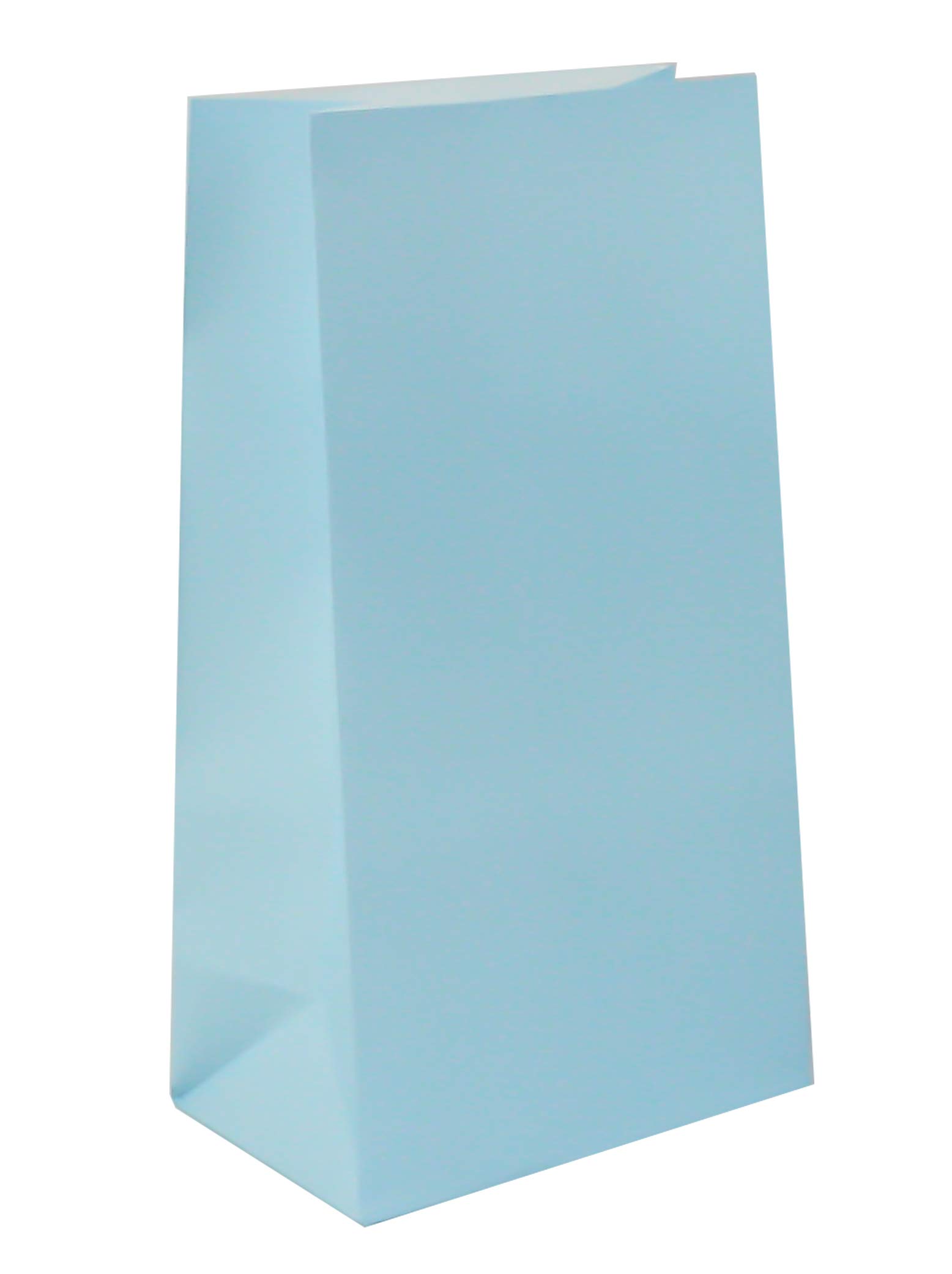 Emartbuy Pack of 20 Christmas Party Bags Gift Paper Bags Grocery Bags Lunch Flat Bottom Paper Bags - Blue