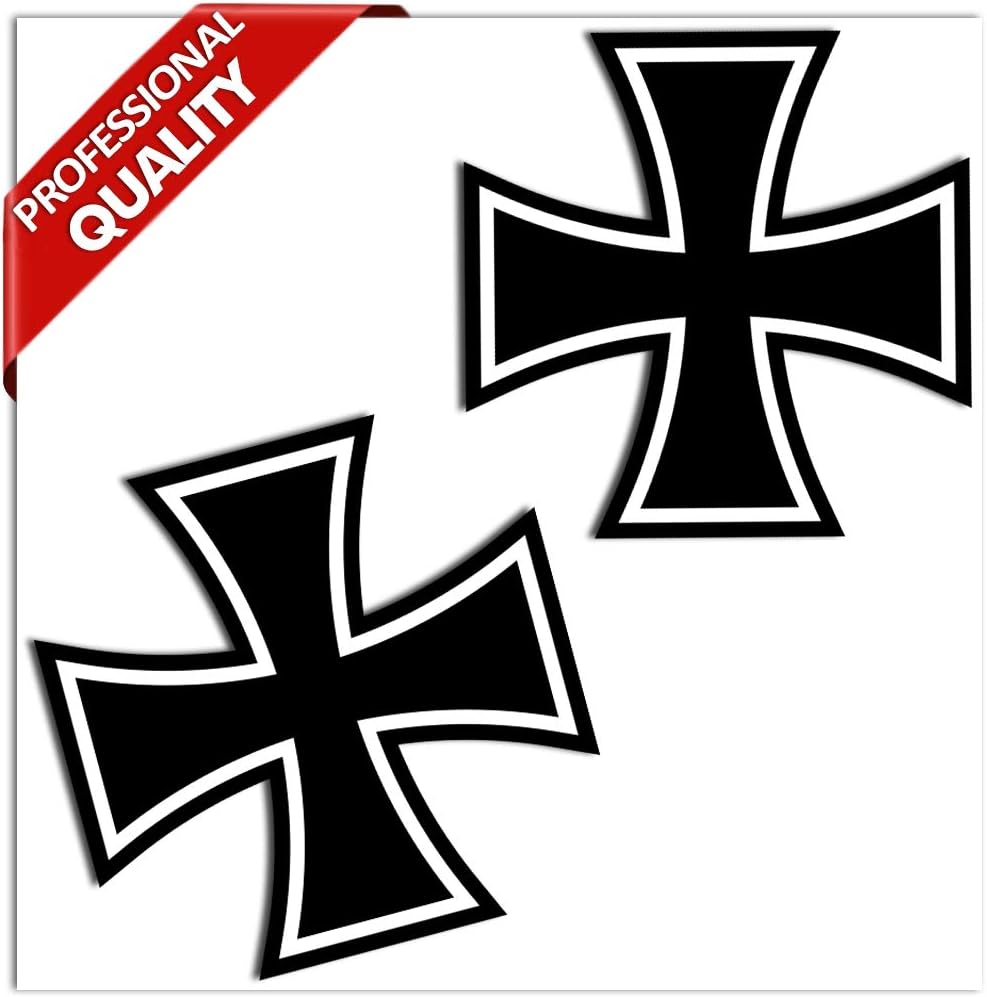 2 x PVC Laminated Iron Cross Stickers B 54