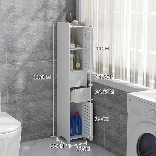 Amazon Com Zmin Free Standing Toilet Paper Holders Storage Cabinet White Thin Bathroom Corner Floor Cabinet Toilet Vanity Cabinet Shelves Rack 46x8x10 118x20x25cm Home Kitchen