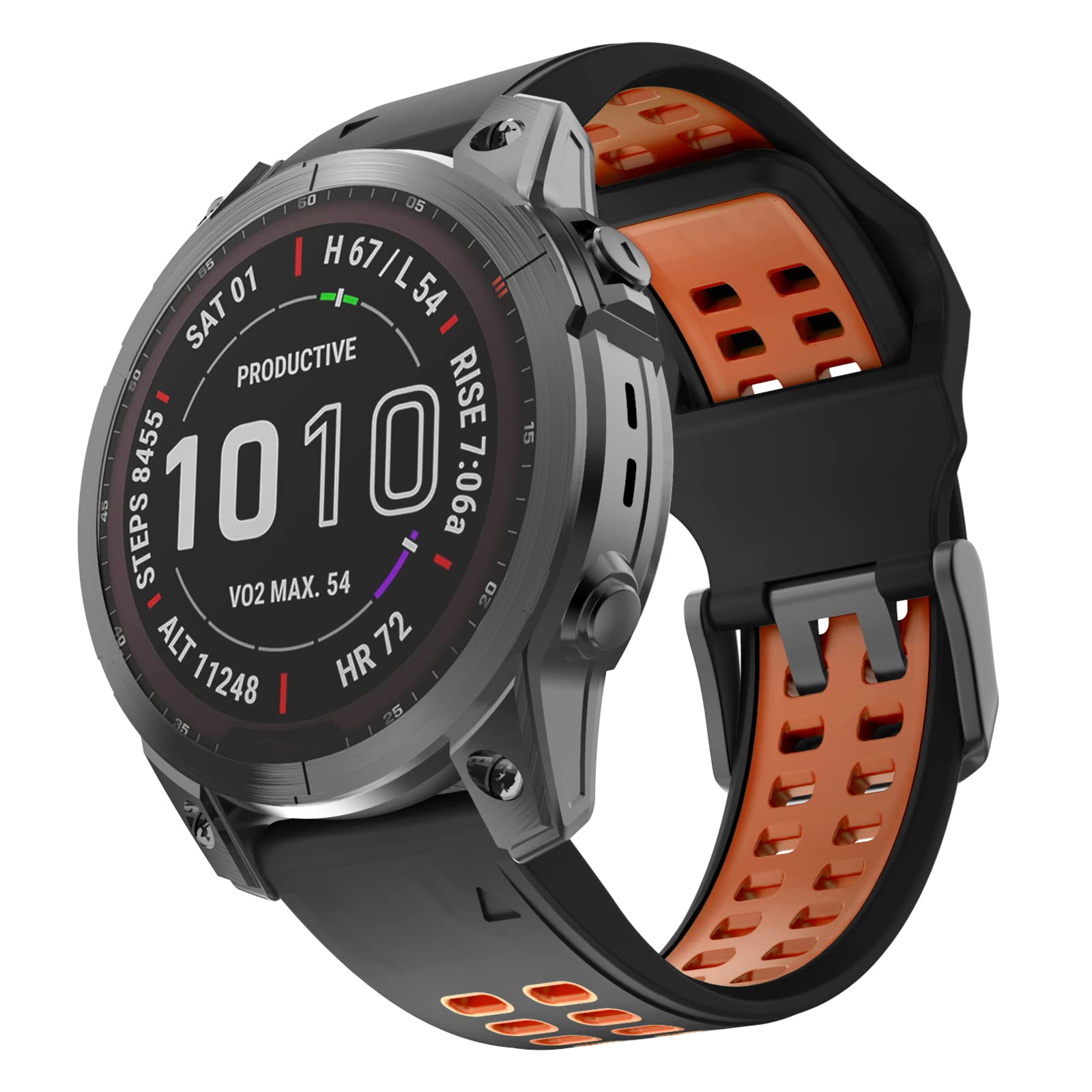 ISABAKE Watch Strap for Fenix 7/Fenix 5/5 Plus/Fenix 6/6 Pro, 22mm QuickFit Silicone Replacement Band for Approach S60