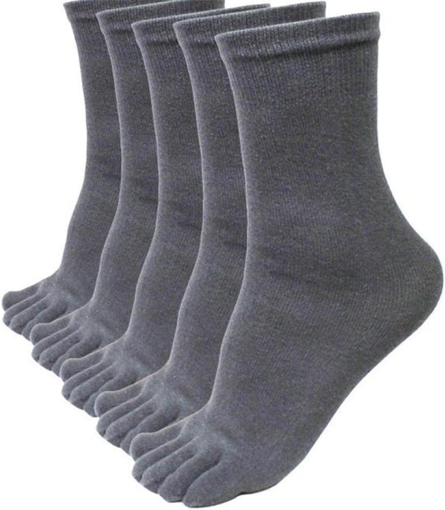 Swyss 5 Pairs Solid Socks Men Sports Running Five Finger Toe Socks Elastic Short Socks Packs (gray)