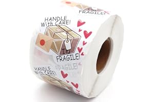 Littlefa 1.5” I’m Fragile with Box Design Stickers, Thank You Stickers,Bakeries Stickers,Handmade Stickers,Small Business Stickers, Envelopes Stickers, Gift Bags Packaging 500 PCS