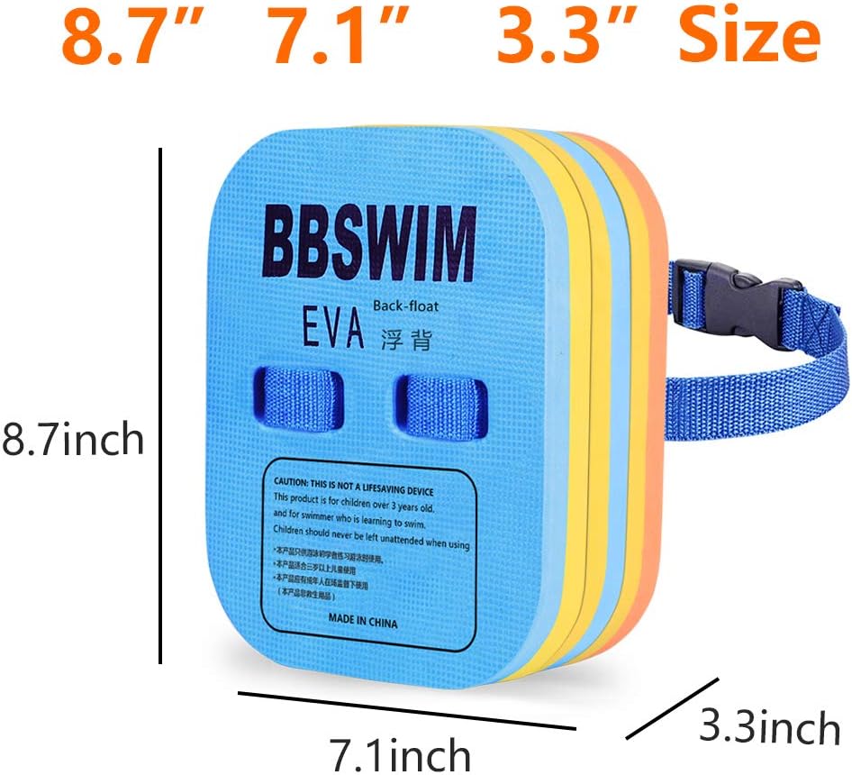 Back Float Safety Swimming Bubble with Adjustable 3 Layers Swim Belts Waterproof Floaties Device for Kids Swimming Floats Secure Clip Buckle Swim Floaties for Swimming Beginners Sport Pool Lesson : Sports & Outdoors