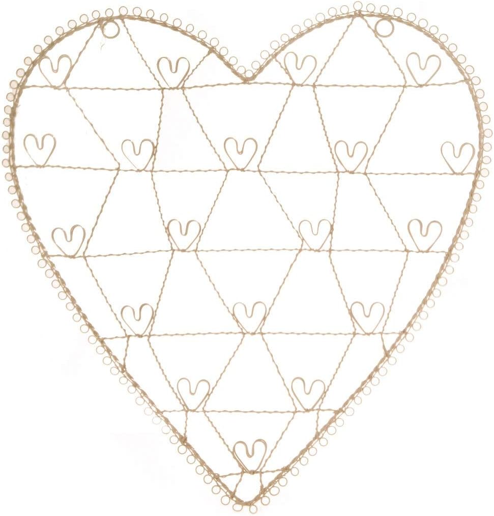 Luck Vintage Wire Heart Photo Holder - Large - Cream