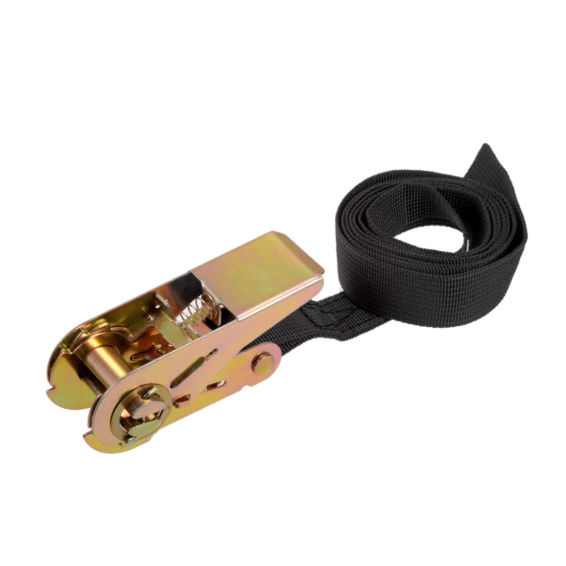 sourcing map Ratchet Tie Down Lashing Strap 1" x 5Ft 550lb 250Kg Load Polypropylene for Moving Securing Cargo, Black
