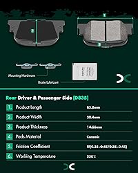 SCITOO D817 D835 Front Rear Ceramic Brake Pads Sets