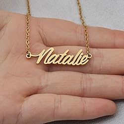 Aoloshow 18k Gold Plated Natalie Name Necklace