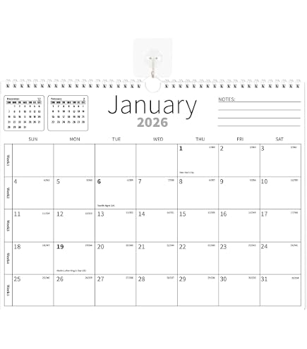 Calendrier Mural 2026-2027 – 18 Mois De Planification – Grandes Cases Pour écrire, Papier épais – Parfait Bureau Ou Maison - 3