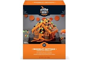 Hyde & EEK Moonlit Cottage Chocolate Cookie House Kit! Halloween Chocolate Cookie House! Pre-Baked And Easy To Assemble! Halloween House For Kids To Enjoy Decorating Their Own!