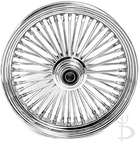 Demon's Cycle 16" x 3.5" Chrome 48 Fat Spoke Front Wheel, Compatible with Harley-Davidson Single Disc