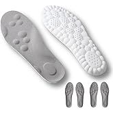 2 Pairs 4D Cloud Insoles for Men Women, Cuttable Soft Memory Foam Steppers Insoles for Anti Fatigue, Shock Absorption, Foot Pain Relief (Gray,Men5-6/Women6-7)