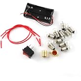 E-outstanding Electrical Circuit Experiment Tools Physics Science Lab Basic Circuit Learning Starter Kit Electricity Experiment Set 10 3.8V Bulb, 1 Battery Box, 1 Switch Button, 2 Wires, 2 Lamps