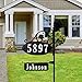 Address America USA Handcrafted Park Place Oval Reflective 911 Home Address Sign for Yard with Name Rider on Garden Flag Pole - Custom Made Address Plaque - Wrought Iron Look - 47
