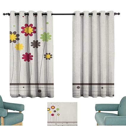 Amazon Com Contemporary Kitchen Curtains Colorful Abstract Daisy