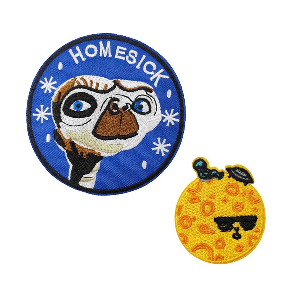 Cute-Patch UFO Aliens Embroidered Emblem Iron on Patches 2 Pack