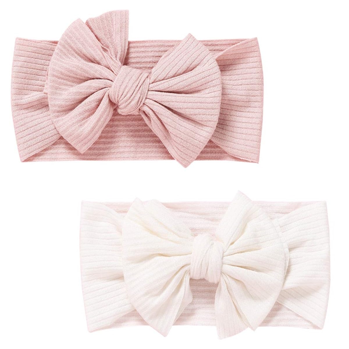 Voarge Pack of 2 Baby Headbands, Nylon Headbands, Newborn Toddler Hair Bands and Bows, Children's Hair Accessories, Suitable for Babies