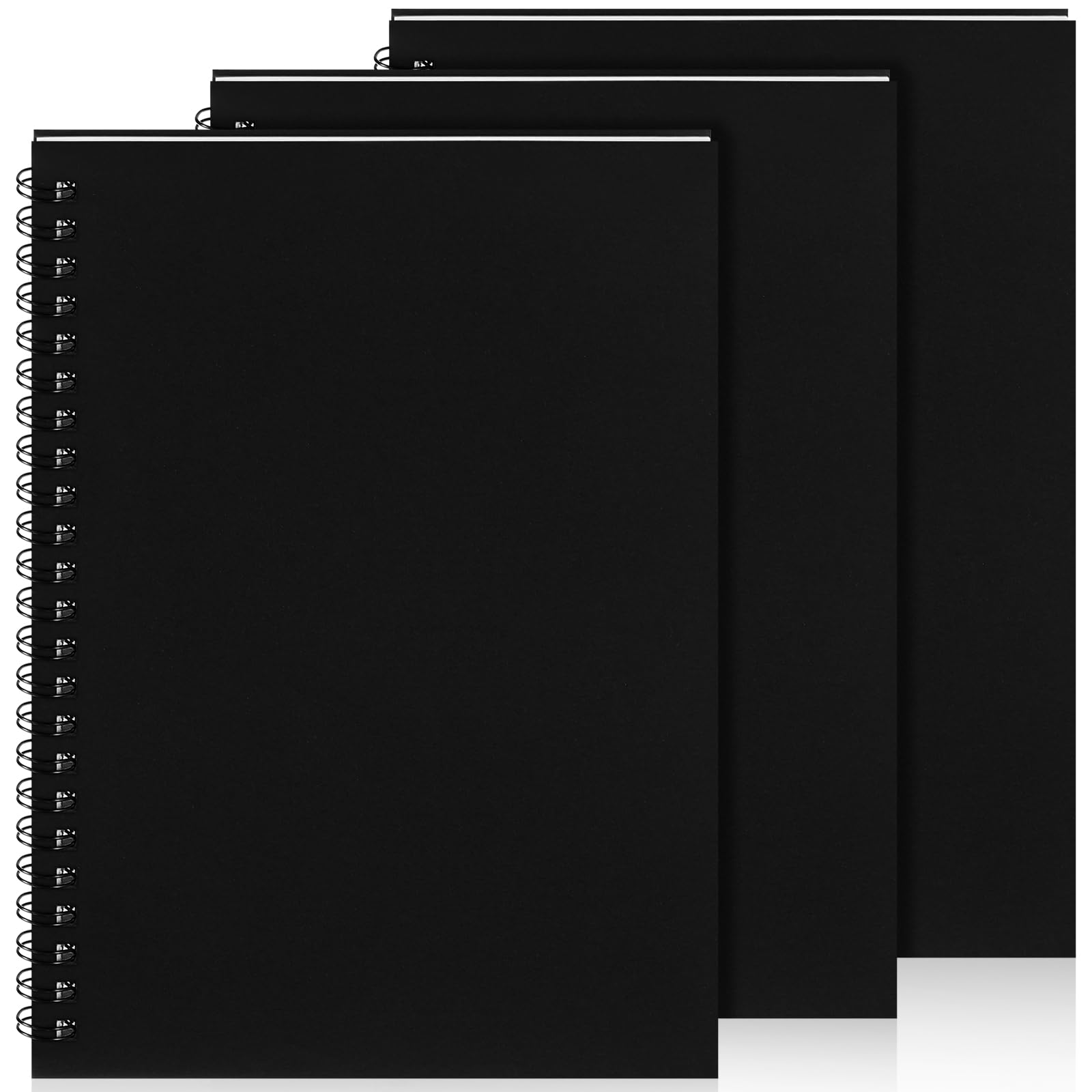 Photo 1 of Yahenda 3 Pcs Spiral Notebook Bulk A5 Journal Lined 8.3'' x 5.5'' Writing Composition Paper Small Notepad Subject Notebook for Students Office Business Back to School Supplies (Black)