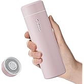 【Upgraded】Exllena Small Insulated Water Bottle 12 oz/350ml– Mini Insulated Water Bottle for Hot & Cold Drinks, Perfect Small Water Bottle for Travel, Purse...(Pink)