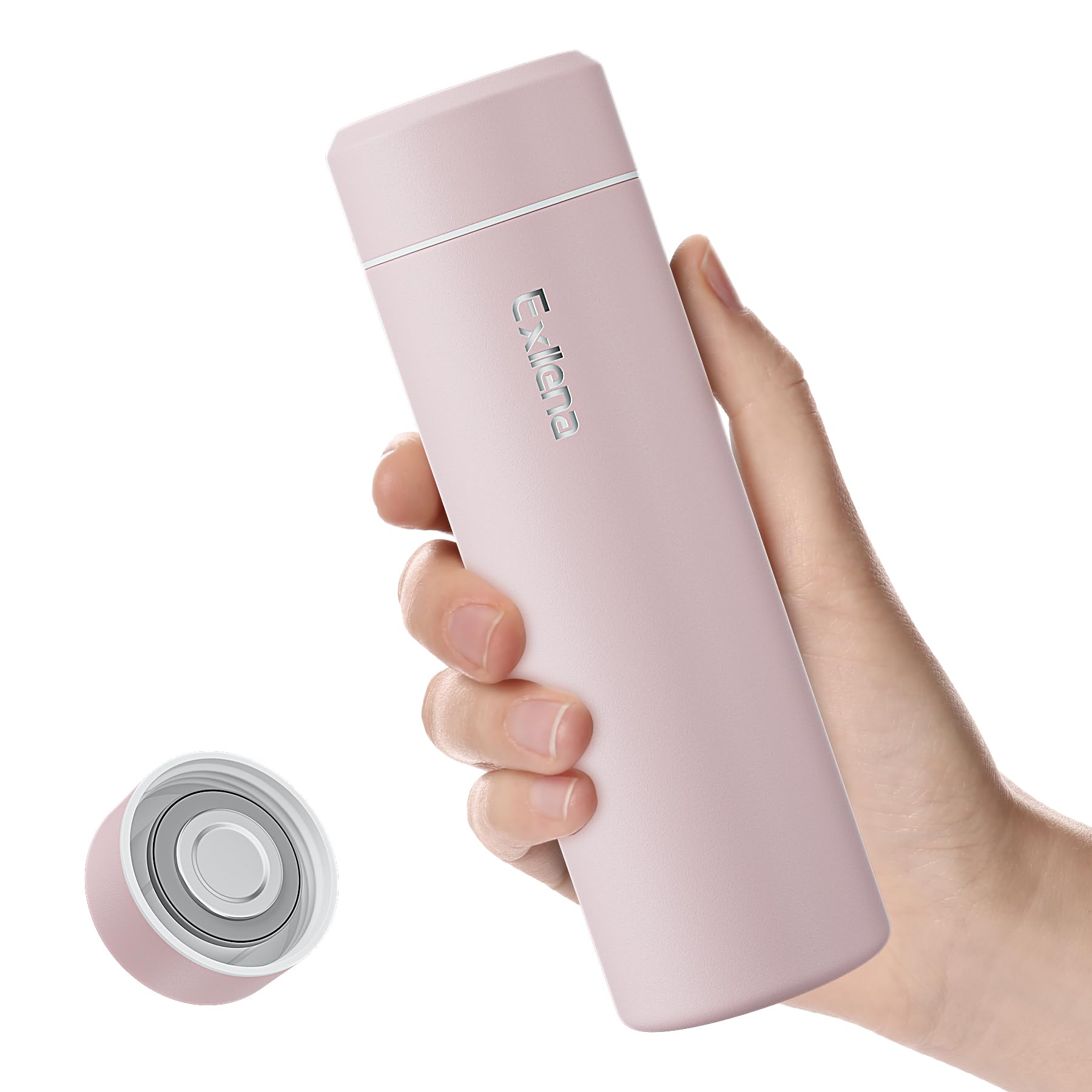 Photo 1 of ?Upgraded?Exllena Small Insulated Water Bottle 12 oz/350ml– Mini Insulated Water Bottle for Hot & Cold Drinks, Perfect Small Water Bottle for Travel, Purse...(Pink)