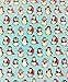 JustHome Fun Print Soft Cozy Lightweight 50 x 60 Fleece Throw Blanket (Turquoise with Cute Penguins)