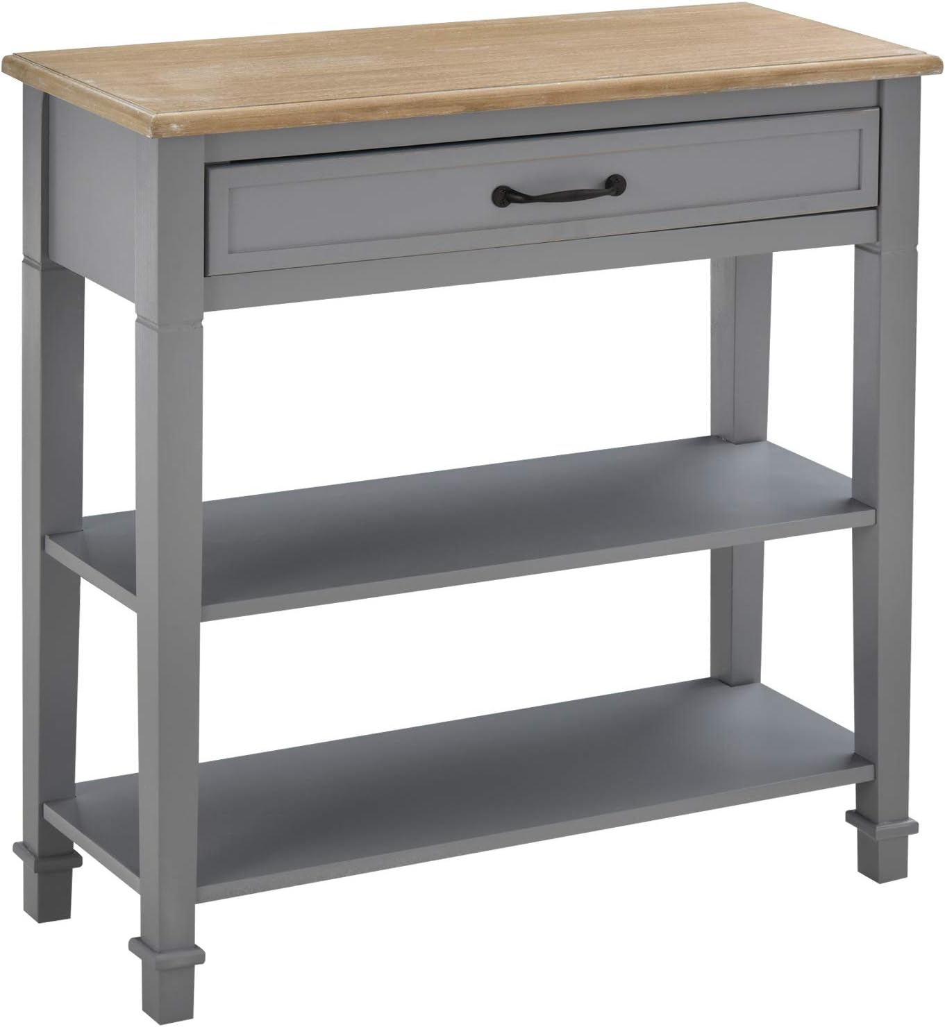 HOMCOM Retro-Styled Sofa Console Entry Hallway Table with Multifunctional Design, Durable Build, & Large Storage, Grey
