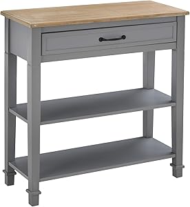 HOMCOM Retro-Styled Sofa Console Entry Hallway Table with Multifunctional Design, Durable Build, & Large Storage, Grey