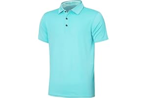 FINGER TEN Boys Golf Polo Shirt - Moisture Wicking Performance, Kids Short Sleeve Collared Uniform Tee for Comfortable Youth