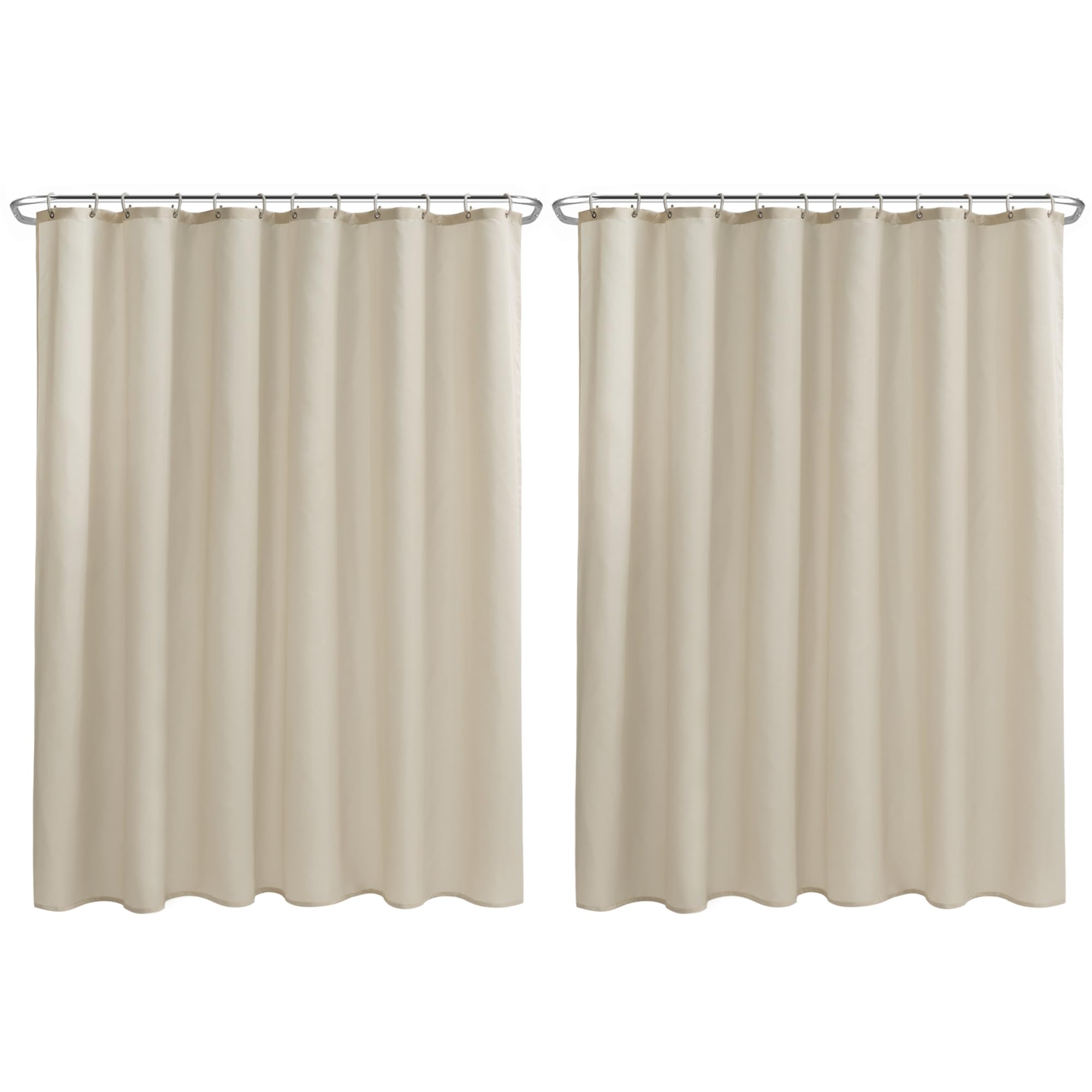 Photo 1 of Nasitos Fabric Shower Curtain Liners 2 Pack - W72 x H72 - Washable & Water Resistant Lightweight Cloth Shower Liner for Bathroom, Soft Hotel Quality, Standard Size (Beige, 4 Magnets Included)
