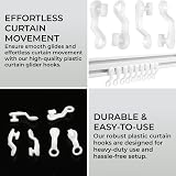 H&S White Plastic Curtain Glider Hooks 50pcs Curtain Track Fittings & Clips view 2