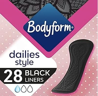 Bodyform Black Normal Panty Liners 5 Pack of 21 CurveFit Breathable