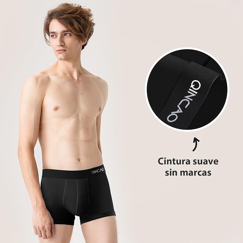Boxers justos masculinos qincao, pacote de 6 peças, cuecas masculinas, boxers de algodão, roupas íntimas confortáveis ​​para homens