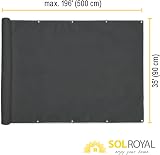 Sol Royal PES Balcony Screen 90x500cm Anthracite Waterproof Privacy Netting view 7