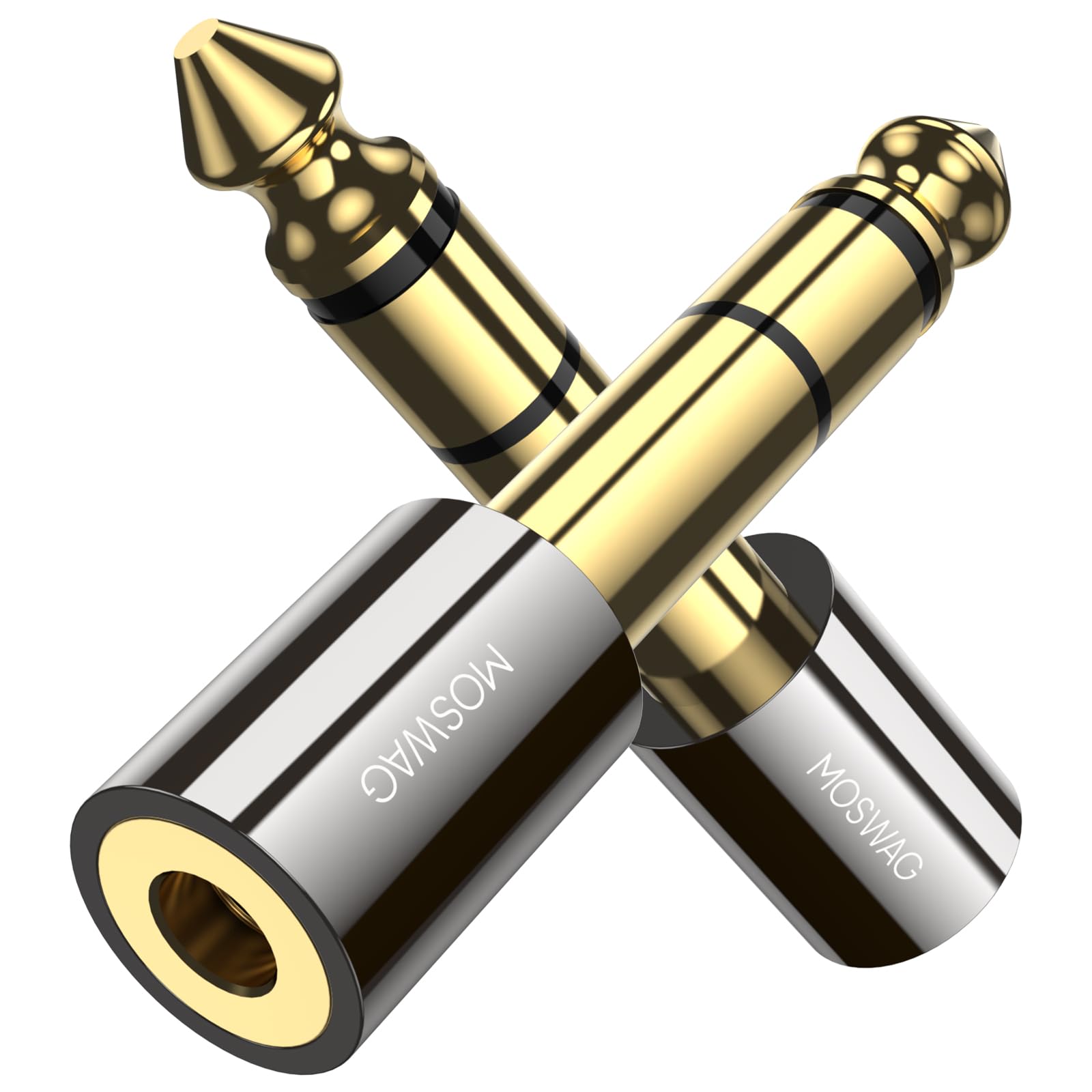 MOSWAG Headphone Adapter, 6.35mm Male to 3.5mm Female Adapter, Speaker Adapter, Headphone Jack Adapter Compatible with Digital Piano, Synthesizer, Amplifier, Speaker, Audio Mixer, Headphones — image 1
